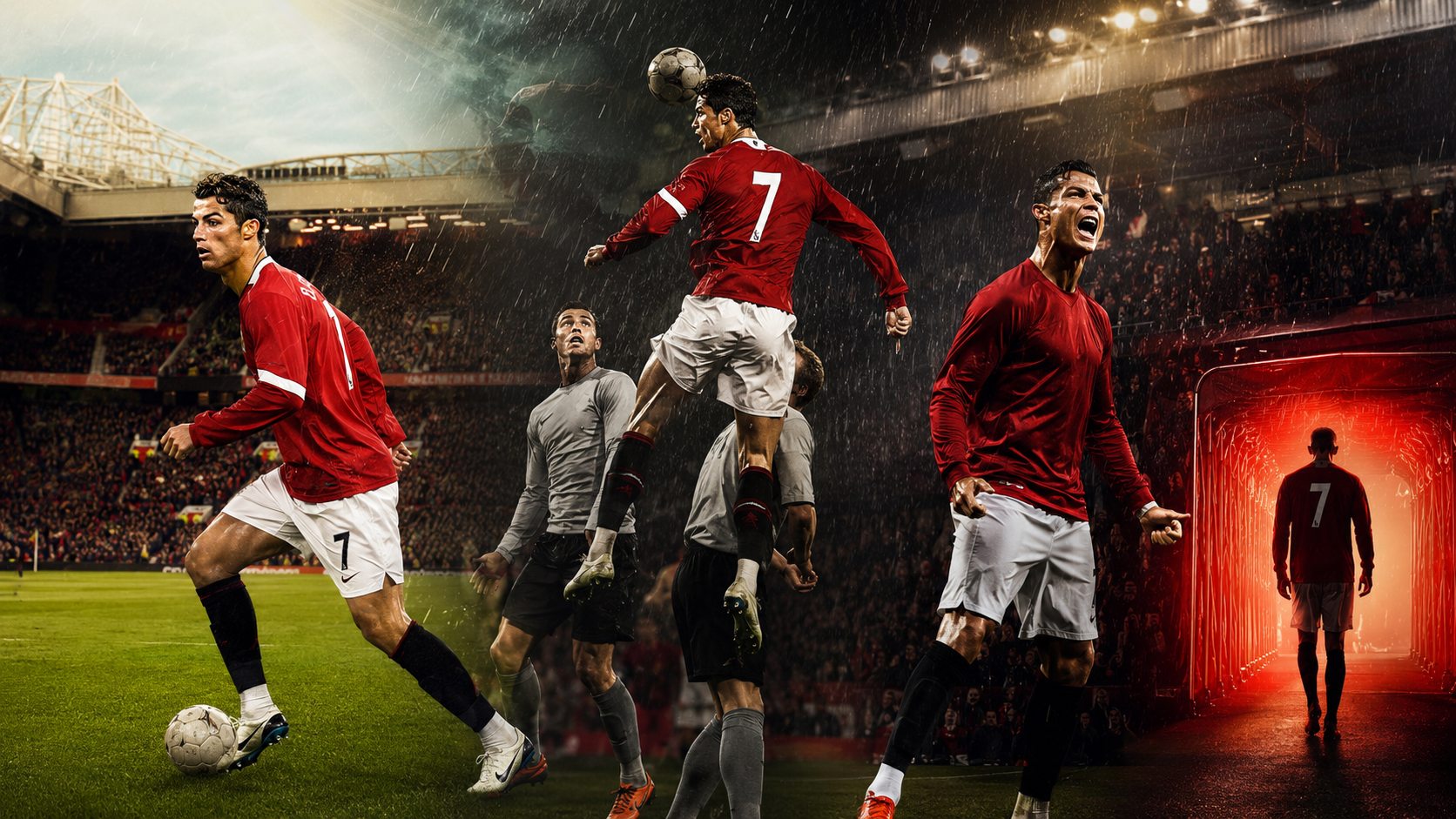 Cristiano Ronaldo durante su evolución de extremo a goleador en Manchester United